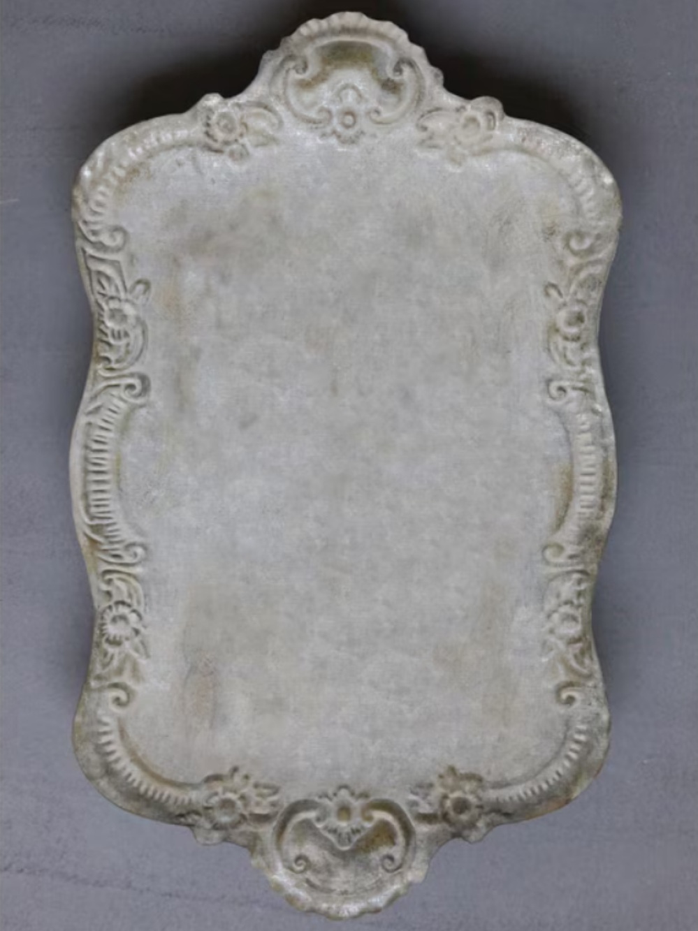 CREATIVE CO-OP NWT 17-3/4"L x 10-1/2"W Decorative Tin Tray. w/ Grey Finish